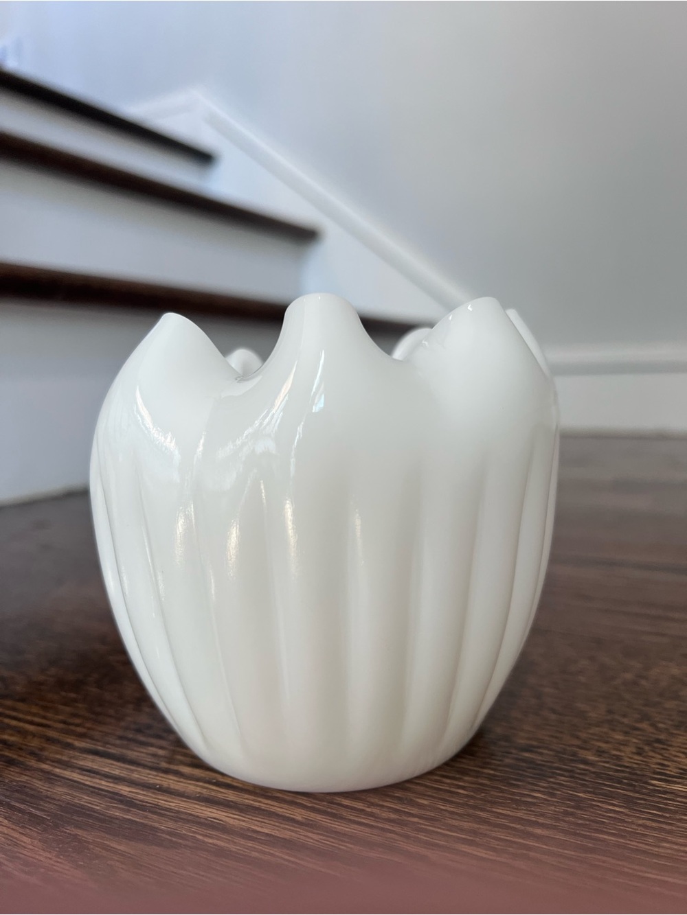 White Decorative Milk Glass Bud Vase - Home Accents